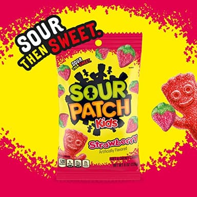 SOUR PATCH KIDS Strawberry Soft & Chewy Candy, Bulk Candy, 12-8 oz Bags - Image 5