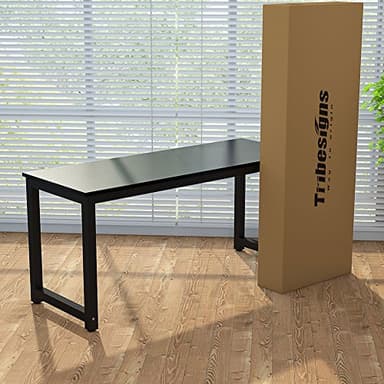 Tribesigns Computer Desk, 47 inch Modern Simple Office Desk Computer Table Study Writing Desk for Home Office, Black - Image 8