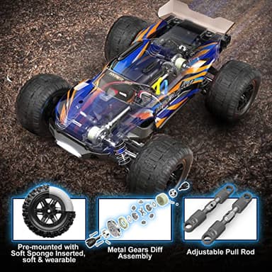 HYPER GO H16DR 1:16 Scale Ready to Run Fast Remote Control Car, High Speed Jump RC Monster Truck, Off Road RC Cars, 4WD All Terrain RTR RC Truck with 2 LiPo Batteries for Boys and Adults - Image 2