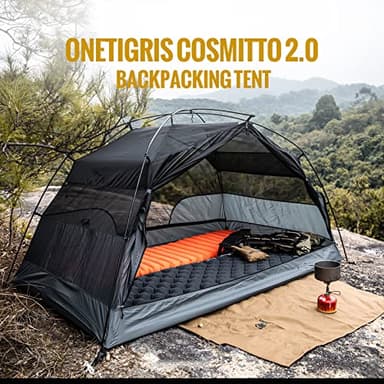 OneTigris COSMITTO 2 Person Backpacking Tent - Free Standing Lightweight Waterproof 3 Season Camping Tent for Outdoor Hiking Mountaineering - Image 2