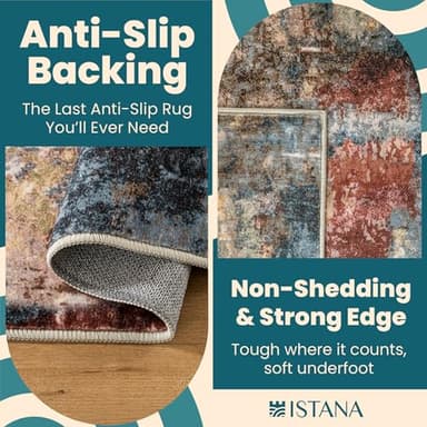Istana 2x3 Area Rug - Multi/Red Boho Rugs for Living Room 2x3 - Foldable Small Rugs for Bedroom - Stain Resistant Washable Rug Non Slip - Eco-Friendly Area Rugs Indoor - Image 3