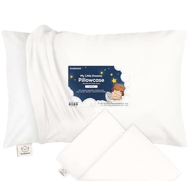 KeaBabies Toddler Pillowcase 13"x18" - Organic Cotton Toddler Pillowcase for Kids, Boys, Girls, Soft & Durable Cotton Cover for Miniature Sleepy Pillows, Cute Colors,Pillow Sold Separately(Soft White - Image 1