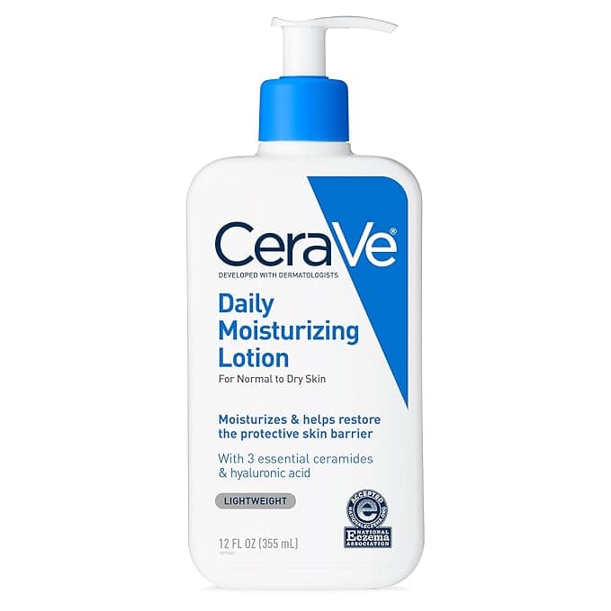 CeraVe Daily Moisturizing Lotion for Dry Skin, Body Lotion & Face Moisturizer with Hyaluronic Acid and Ceramides, Daily Moisturizer, Fragrance Free, Oil-Free, 12 Ounce - Image 1