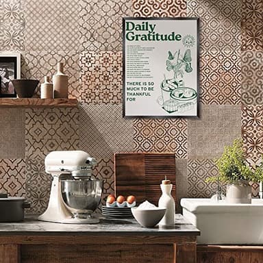 foefvpeft Vintage Green Daily Gratitude Quotes Posters for Room Aesthetic Cute Sunflower Butterfly Food Canvas Wall Art Painting Retro Wall Decor Pictures for Kitchen Dining Room 16x24in Unframed - Image 6