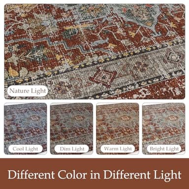 Sungea Vintage Red Kitchen Rugs Sets of 2, Anti Fatigue Kitchen Mats for Floor, Meomory Foam Kitchen Mat Non Slip Runner Carpet, Waterproof Standing Mat for Sink,Laundry,Office - Image 7