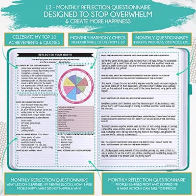 Hourly Planner – Undated Weekly & Monthly Goal Setting Planner, 12-Month to Increase Productivity | Life & Gratitude Journal, Include Foldable Vision Board, Gift Box & Stickers - Image 5