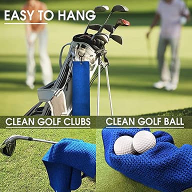 TOUNER Funny Golf Towel Gift for Dad, Retirement Gifts for Men Golfer, Funny Golf Towel for Men, Embroidered Golf Towels for Golf Bags with Clip (Swing Swear Repeat Man) - Image 4