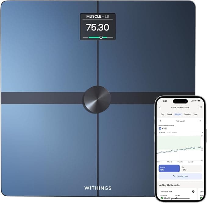 WITHINGS Body Smart - Accurate Scale for Body Weight and Fat Percentage, Body Composition Wi-Fi and Bluetooth Weight Scale, Baby Weight Scale, Smart Scale Apple Health Compatible, Bathroom Scale - Image 1