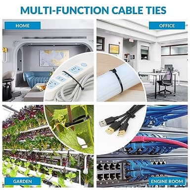 XINGO 14 Inch Black Zip Ties 200 PCS, 75 LBS Tensile Strength, UV Resistant Cable Ties, Premium Self-locking Plastic Ties for Indoor and Outdoor Use - Image 6