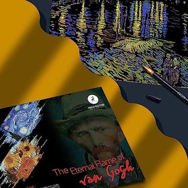 Scratch Art Painting 4 Pcs Vincent Van Gogh Scratch Rainbow Paper Set for Adults and Kids, DIY Sketch Card Engraving Craft Night View Scratchboard with 4 Tools - Cafe Terrace, Sunflowers, Starry Night - Image 8