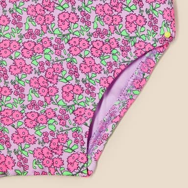 Amazon Essentials Baby Girls' Frill One-Piece Swimsuit, Lilac Hot Pink Posey Floral, 6-9 Months - Image 5