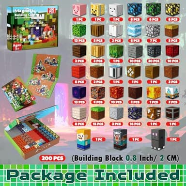 Magneverse 200 PCS 0.8in Magnetic Blocks - Magnet Toys for Kids, Magnetic Building Blocks Cubes, Stacking Magnets, School STEM Toys Birthday Gifts for Boys and Girls Age 3+ Years Old (Theme: Portal) - Image 2