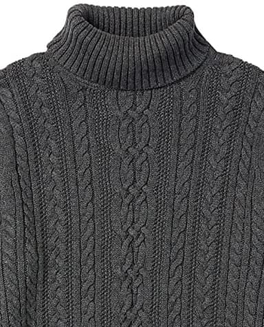 Amazon Essentials Women's Fisherman Cable Turtleneck Sweater (Available in Plus Size), Charcoal Heather, Small - Image 9