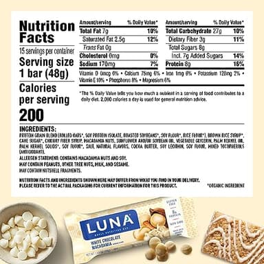 Clif, Bar Luna White Chocolate Macadamia 15 Count, 25.35 Ounce - Image 6