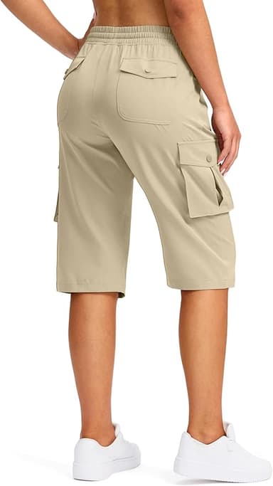 Viodia 15" Long Shorts for Women Hiking Cargo Bermuda Shorts Lightweight Knee Length Capris for Summer Travel Fishing - Image 1