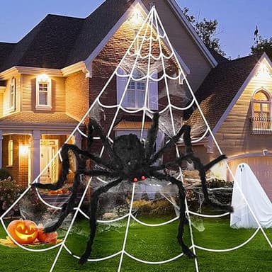 3pcs 212'' Halloween Spider Web 49" Halloween Decorations Stretch Cobweb Fake Spider for Indoor/Outdoor Yard Decorations Home party favors Costumes House Décor - Image 7