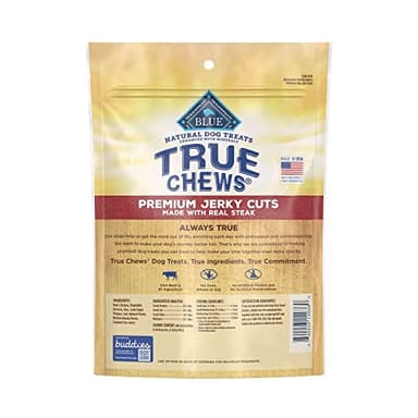 Blue Buffalo True Chews Premium Jerky Cuts Dog Treats, Made in the USA with Natural Ingredients, Beef, 10-oz Bag - Image 2
