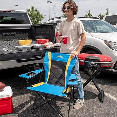 Kijaro Sports Fan Folding Chair, 26" L x 35.5" W x 37" H, Los Angeles Chargers - Image 2