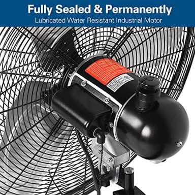 BILT HARD 24 in. Outdoor Oscillating Wall Fan, 6300 CFM 3-Speed Heavy Duty Outdoor Wall Fans, High Velocity Waterproof Fans for Patio, Commercial, Industrial, Warehouse, UL Listed - Image 5