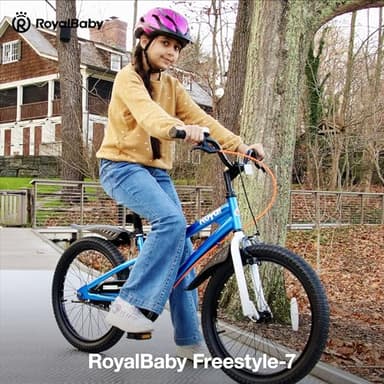 Royalbaby Freestyle 7 Kids Bike 20 Inch Wheel Dual Handbrakes Teens Bicycle Boys Girls Ages 6-10 Years, Kickstand and Water Bottle Included, Blue - Image 3
