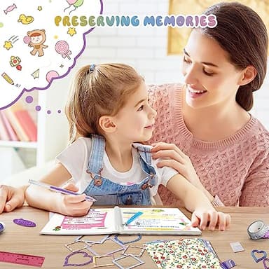 PERRYHOME 2-Pack DIY Journal Kit for Girls - 200+Pcs Journal Set for Tween & Teen Girls, Journaling Art & Crafts Kits, Christmas Gifts for 8 9 10 11 12 13 14 Year Old Girl,Scrapbook&Diary Supplies Set - Image 5