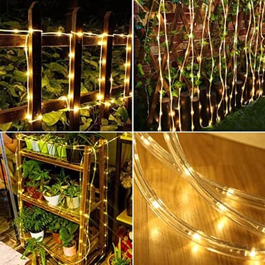 Solar Rope Light Waterproof IP65 39FT 100LEDs Outdoor LED ‎Solar Outdoor Lights for Party Garden Yard Home Wedding Christmas Halloween Holiday Tree Decoration Lighting - Image 2