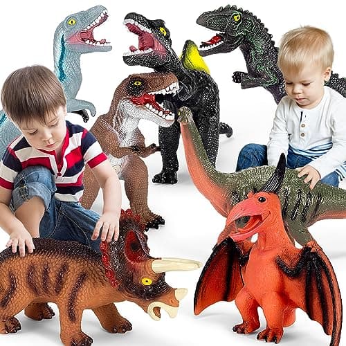 Kissdream 7 Piece Jumbo Dinosaur Toys Big Dinosaur Toy for Boys Realistic Giant Dinosaur Toys for Kids 3-5 - Perfect Dinosaur Gifts for Kids - Image 1