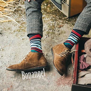 BONANGEL Mens Dress Socks, Cool Cute Food Graphic Animal Novelty Crazy Funny Crew Fun Socks for Men - Image 3