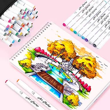 Lelix 61 Colors Alcohol Art Markers, 60 Colors Plus 1 Blender Dual Tip Permanent Marker Pens Highlighters Perfect for Kids Adults Artist Drawing Sketching Card Making & Coloring Books - Image 8