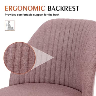 Sweetcrispy Armless Office Chair, Modern Fabric Home Office Desk Chairs with Wheels Adjustable Swivel Task Computer Vanity Seat for Small Spaces - Image 4