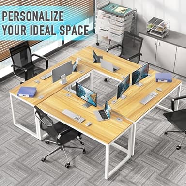 SHW 55-Inch Commercial-Grade Office Computer Desk, Oak - Image 6