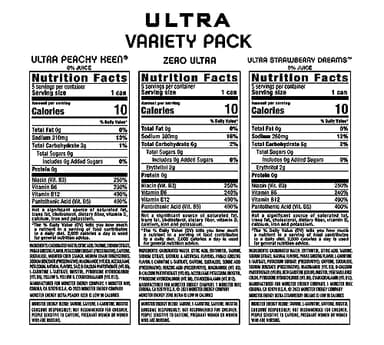 Monster Energy Ultra Variety Pack, Zero Ultra, Ultra Peachy Keen, Ultra Strawberry Dreams, Sugar Free Energy Drink, 16 Ounce (Pack of 15) - Image 2