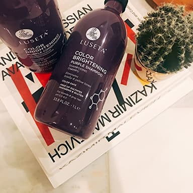 L LUSETA Color Brightening Purple Shampoo and Conditioner Set for Blonde and Gray Hair, Infused with Cocos Nucifera Oil to Help Nourish, Moisturize and Condition Hair, 2x33.8oz - Image 7