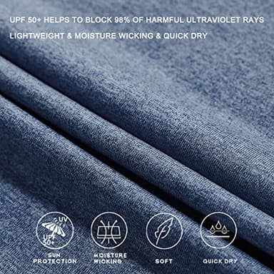 Willit Men's Sun Shirts UPF 50+ Rash Guard Long Sleeve Sun Protection Hoodie SPF UV Fishing Lightweight Athletic Running Heather Gray XL - Image 4