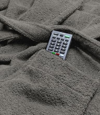 ARC HOME 100% Cotton Terry Bathrobe for Women & Men, Luxury Spa & Hotel-Style Terry Cloth Unisex Robe With Shawl Collar - Charcoal Grey - Image 4