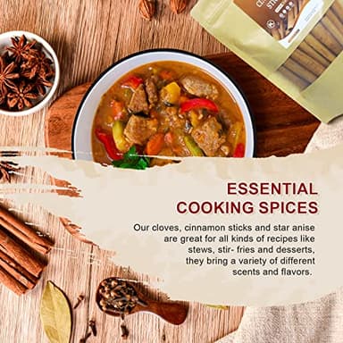 52USA Cinnamon Sticks, Star Anise, Whole Cloves - 4oz Each, All Natural Spice Set, No Preservatives, Perfect Kitchen Refill, Spice Gift Set - Image 4