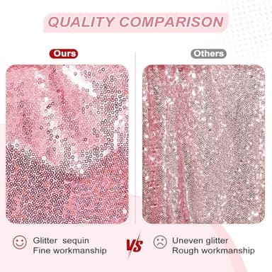 PartyDelight Sequin Tablecloth Fuchsia Pink 60"x126" Rectangle Shimmer Table Cloths Sparkle Glitter Decorations - Image 4