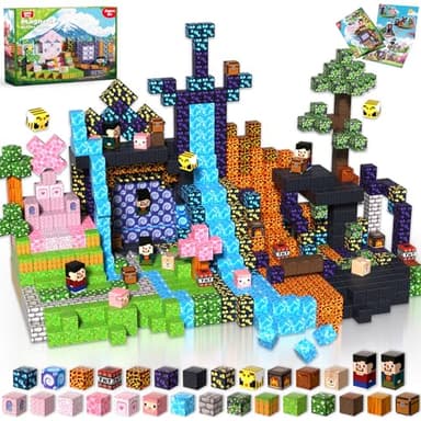 Goody King 200PCS Magnetic Building Blocks - Forest & Volcano Adventure Set, STEM Learning Toys for Kids Ages 3+, Strong Magnets, Creative Play, Gift for Boys & Girls - Image 1