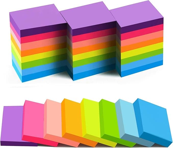 24 Pads) Sticky Notes 1.5x2 in, 8 Colors Post Self Sticky Notes Pad Its, Bright Post Stickies Colorful Sticky Notes for Office, Home, School, Meeting, 75 Sheets/pad - Image 1