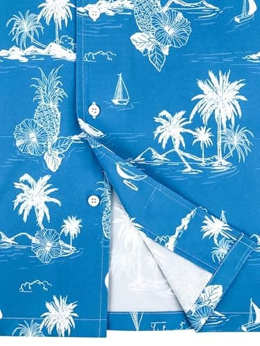 Men's Short Sleeve Hawaiian Shirt Quick Dry Loose Fit, Floral Print Tropical Cruise Beach Button Down Graffiti Aloha - Image 5