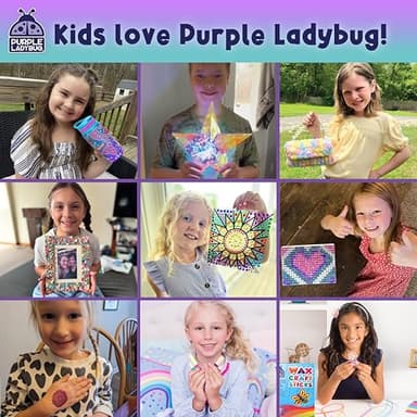 PURPLE LADYBUG DIY Mosaic Photo Frame Craft Kit - Summer Activities for Kids & Teens, Arts & Crafts for Girls 8-12, Birthday Gift for Girls, Fun Craft for Kids Ages 6-12 - Image 8