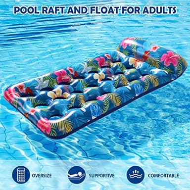 Inflatable Pool Floats Raft - Oversized for Adults, Cooling Pool Float Contour Lounger with Headrest for Swimming Pool, Lake, Summer Party Float - Image 3