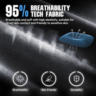 Dowinx Fabric Gaming Chair, Ergonomic Computer Chair with Footrest and Pocket Spring Cushion, Height Adjustable Video Gamer Chair with Lumbar Support for Adults, Black - Image 3