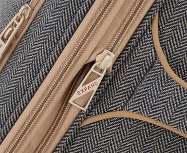 London Fog Kensington Navy Sand Herringbone 24" Expandable Spinner, 24 Inch - Image 2