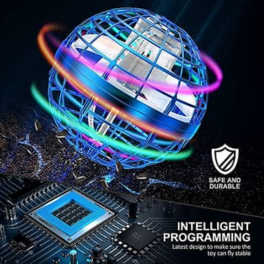 AMERFIST 2025 Flying Orb Ball Toy,Cosmic Globe Boomerang Hover Ball Galactic Fidget Spinner, Hand Drone Orbit, Cool Toys Gift for 6 7 8 9 10+ Year Old Boys Girls Teens Outdoor Toys(Blue) - Image 3