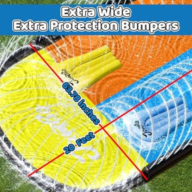 JAMBO XL Premium 20Ft Slip Splash and Slide with 2 Bodyboards, Heavy Duty Water Slide with Advanced 3-Way Water Sprinkler System, Backyard Waterslide, Splash Mat, Outdoor Water Toys n Slides for Kids - Image 3