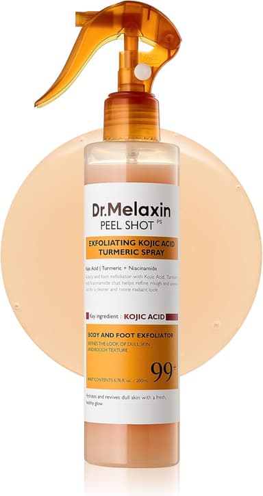 Dr.Melaxin Body Keratin Care Kojic Acid Turmeric Spray Gently Exfoliating Peeling Solution Korean Skincare All Skin Types 200ml - Image 2
