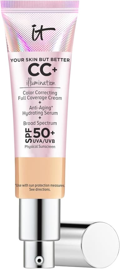 IT Cosmetics CC+ Cream Illumination - Radiant Full Coverage Foundation With SPF 50+, Color Corrector & Hydrating Anti-Aging Serum, Hydrolyzed Collagen + Peptides, Normal to Dry Skin - 1.08 fl oz - Image 2