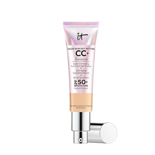 IT Cosmetics CC+ Cream Illumination - Radiant Full Coverage Foundation With SPF 50+, Color Corrector & Hydrating Anti-Aging Serum, Hydrolyzed Collagen + Peptides, Normal to Dry Skin - 1.08 fl oz - Image 1