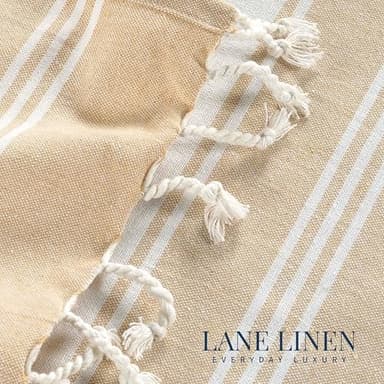 LANE LINEN Oversized Beach Towels, 2 Pack Turkish Towel Set for Adults, Lightweight, Quick Dry, Absorbent & Sand Proof, 39"x71" Pool Towels – Beige - Image 4